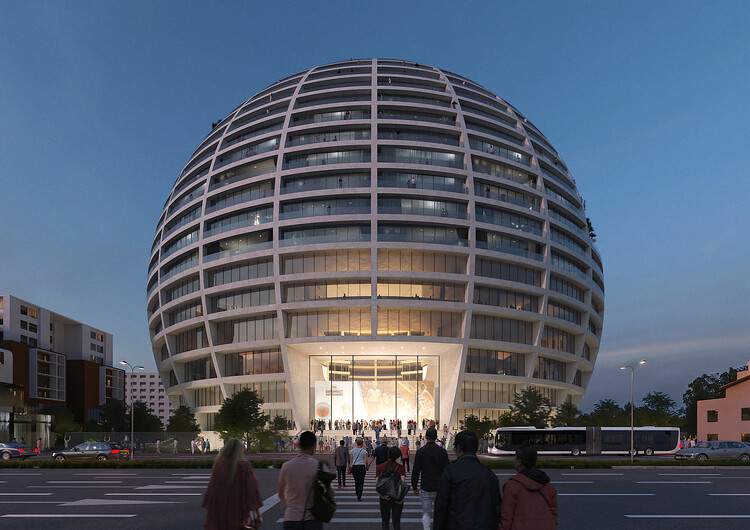 MVRDV 为地拉那新阿斯兰·鲁西（Asllan Rusi）体育宫设计球形地标建筑 - 1 的图像 10