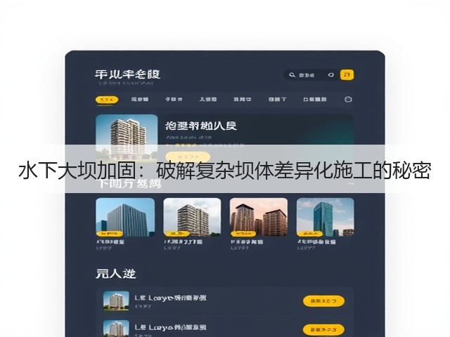 水下大坝加固:破解复杂坝体差异化施工的秘密(图3) 水下大坝加固:破解复杂坝体差异化施工的秘密(图3)