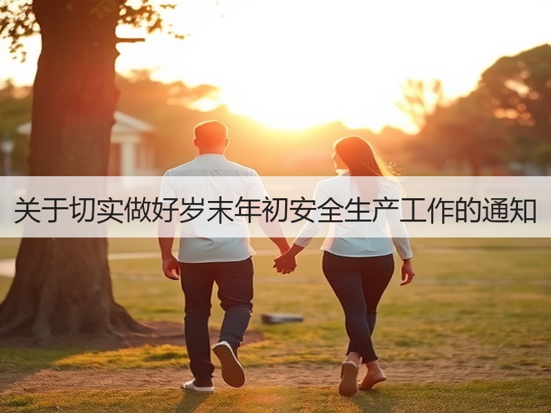 关于切实做好岁末年初安全生产工作的通知